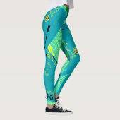 Leggings Origami Chintz (L) Turquoise jaune vert (Droite)