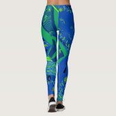 Leggings Origami Chintz (L) Vert bleu (Dos)