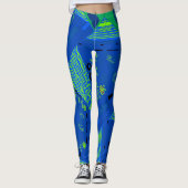 Leggings Origami Chintz (L) Vert bleu (Devant)