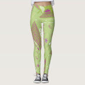 Leggings Origami Chintz (L) Vert Magenta Blanc (Devant)