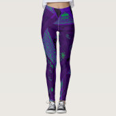 Leggings Origami Chintz (L) violet vert noir (Devant)