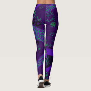 Leggings Origami Chintz (L) violet vert noir 2