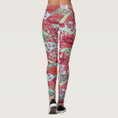 Leggings Origami de fleurs rouges washi japonaises Légendes (Dos)