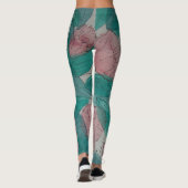 Leggings original sketchy abstrait contemporain floral (Dos)