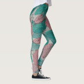 Leggings original sketchy abstrait contemporain floral (Droite)