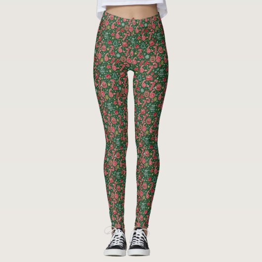 Leggings Ornament 6-7 Meme Christmas Doodles (Devant)