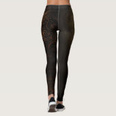 Leggings 🖤 Ornamental Dark Gold Pattern - Luxurious & Intr (Dos)