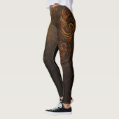 Leggings 🖤 Ornamental Dark Gold Pattern - Luxurious & Intr (Gauche)