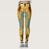 Leggings Ornement baroque doré éléments 3D (Devant)