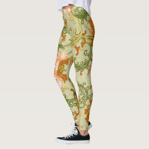 Leggings Ornement Chinois Vintage Jones Fleurs