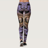 Leggings Ornement Goth Purple Avec Crâne (Dos)