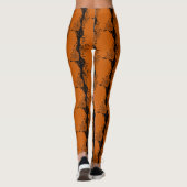 Leggings Ornement Spiderweb Orange Orange Black halloween (Dos)
