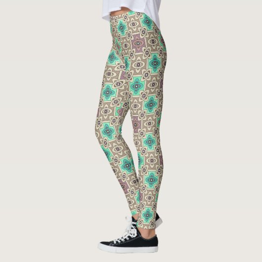 Leggings Ornement vert olive (Gauche)