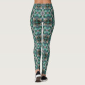 Leggings Ornement vert-turquoise (Dos)