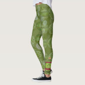 Leggings ornementaux de Noël vert (Gauche)
