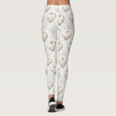 Leggings Ornements coeurs gris crème chic (Dos)