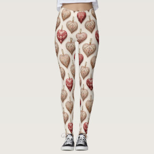 Leggings Ornements de cœur ornés - Baroque et Quilté (1)