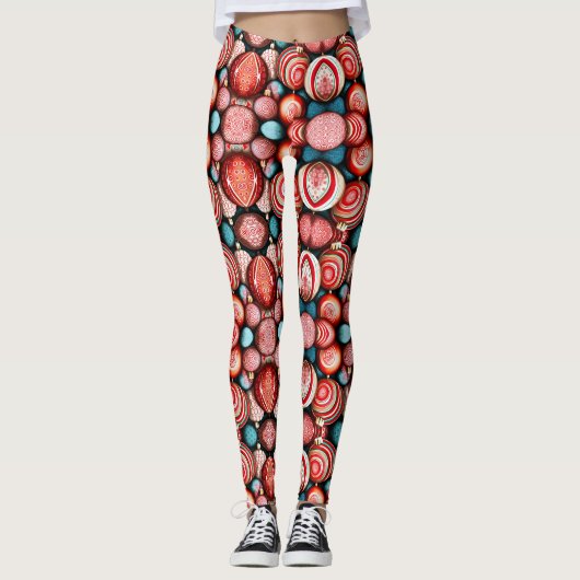 Leggings Ornements de Noël (Devant)