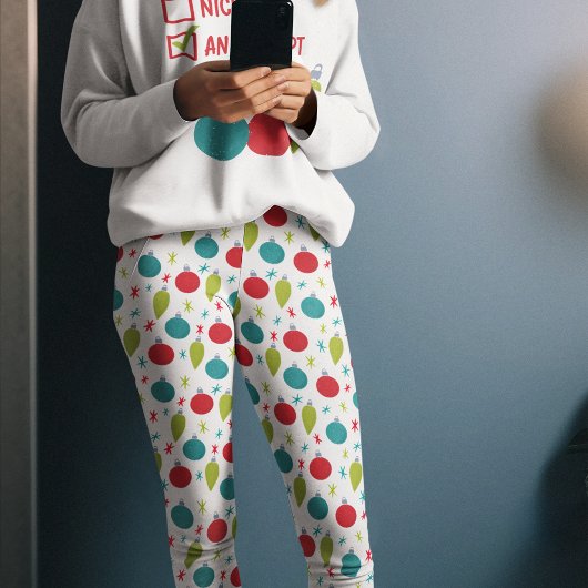 Leggings Ornements de Noël rétro vintage