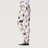 Leggings Ornements de Noël rose et vert blanc Arrière - pla (Gauche)