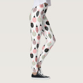 Leggings Ornements de Noël rose et vert blanc Arrière - pla (Droite)