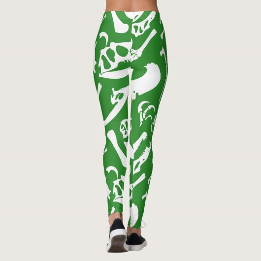 Leggings Os de dinosaure (vert) (Dos)