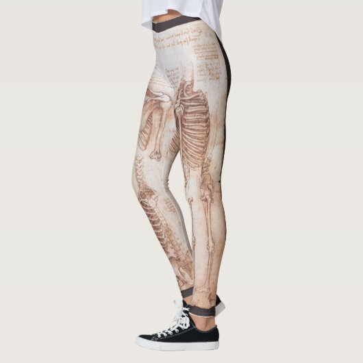 Leggings Os de squelette de Léonard de Vinci, anatomie huma (Gauche)