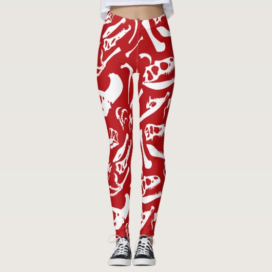 Leggings Os Dinosaures (Rouge) (Devant)