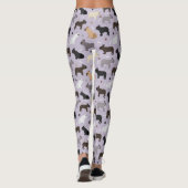 Leggings Os et pattes de Bulldog français violet (Dos)