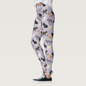 Leggings Os et pattes de Bulldog français violet (Gauche)