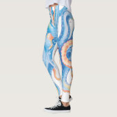 Leggings Otopus bleu aquarelle (Gauche)