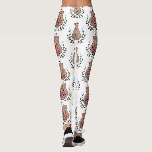 Leggings ours autiste floral (Dos)