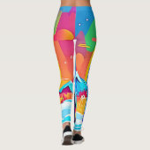 Leggings Ours De Neige Coloré Art (Dos)