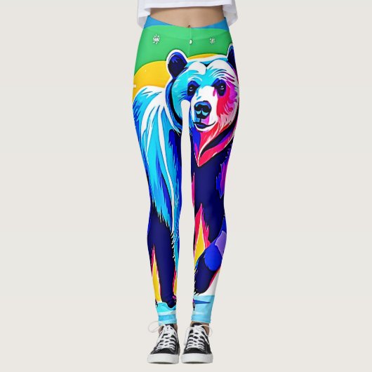 Leggings Ours De Neige Coloré Art (Devant)
