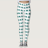 Leggings Ours d'hypogée scandinave Turquoise (Devant)