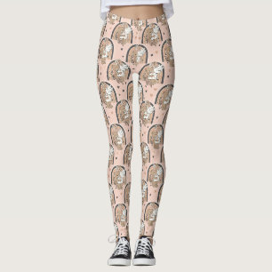 Leggings Ours en peluche de nurserie boho avec arcs-en-ciel