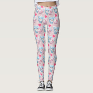 Leggings Ours KIssing sur Cute Pois et Kawaii