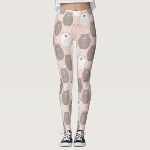 Leggings Ours mignon - Douce forêt de bois pastel (2)