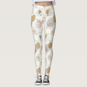 Leggings Ours mignon et cœurs -- Nurserie pastel (10)