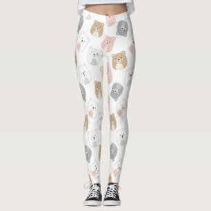 Leggings Ours mignon et cœurs -- Nurserie pastel (2)