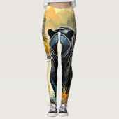 Leggings Ours noir de la forêt automne (Devant)