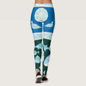 Leggings Ours polaire baleines poissons mouettes motif (Dos)