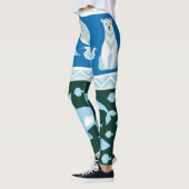 Leggings Ours polaire baleines poissons mouettes motif (Gauche)