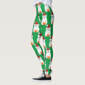 Leggings Ours polaire Noël chapeau de Noël mignon motif ver (Gauche)