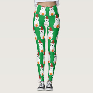 Leggings Ours polaire Noël chapeau de Noël mignon motif ver