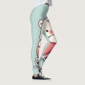 Leggings Ours polaire serrant un coeur sur une base bleu cl (Droite)