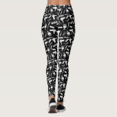 Leggings Outil de cheveux noir Motif (Dos)