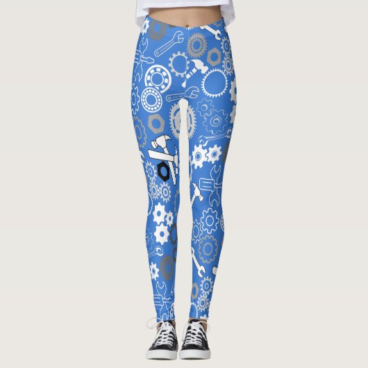 Leggings Outils Motif 01.b LBlue BG (Devant)