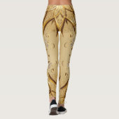 Leggings Ouvert doré, texture de croquis oriental. (Dos)