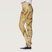 Leggings Ouvert doré, texture de croquis oriental. (Gauche)